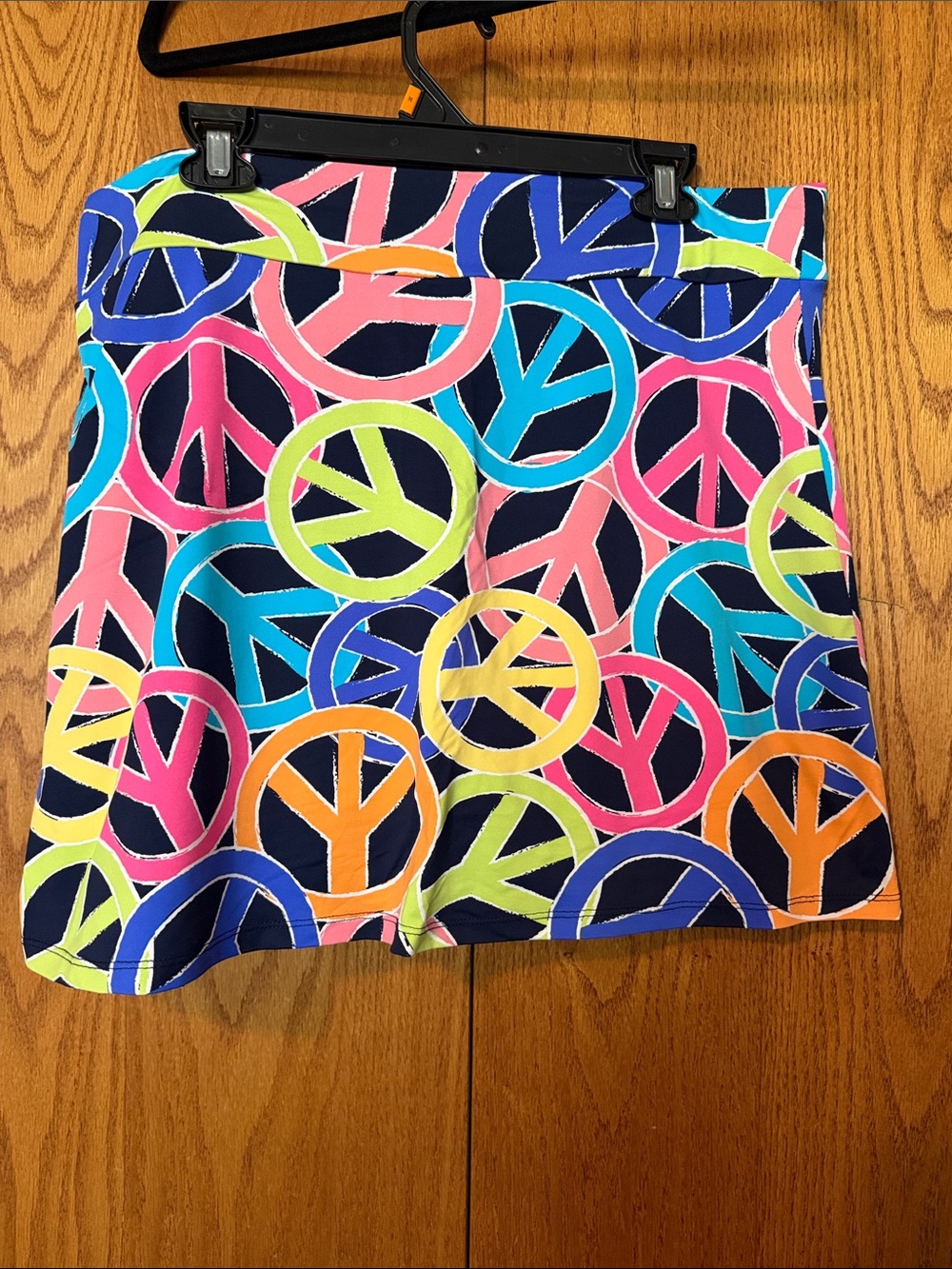 Multicolor Peace Sign A-Line Women's Skirt With shorts